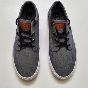 Polo Ralph Lauren Faxon Sz 6 Mens Gray Slip On Canvas Shoes